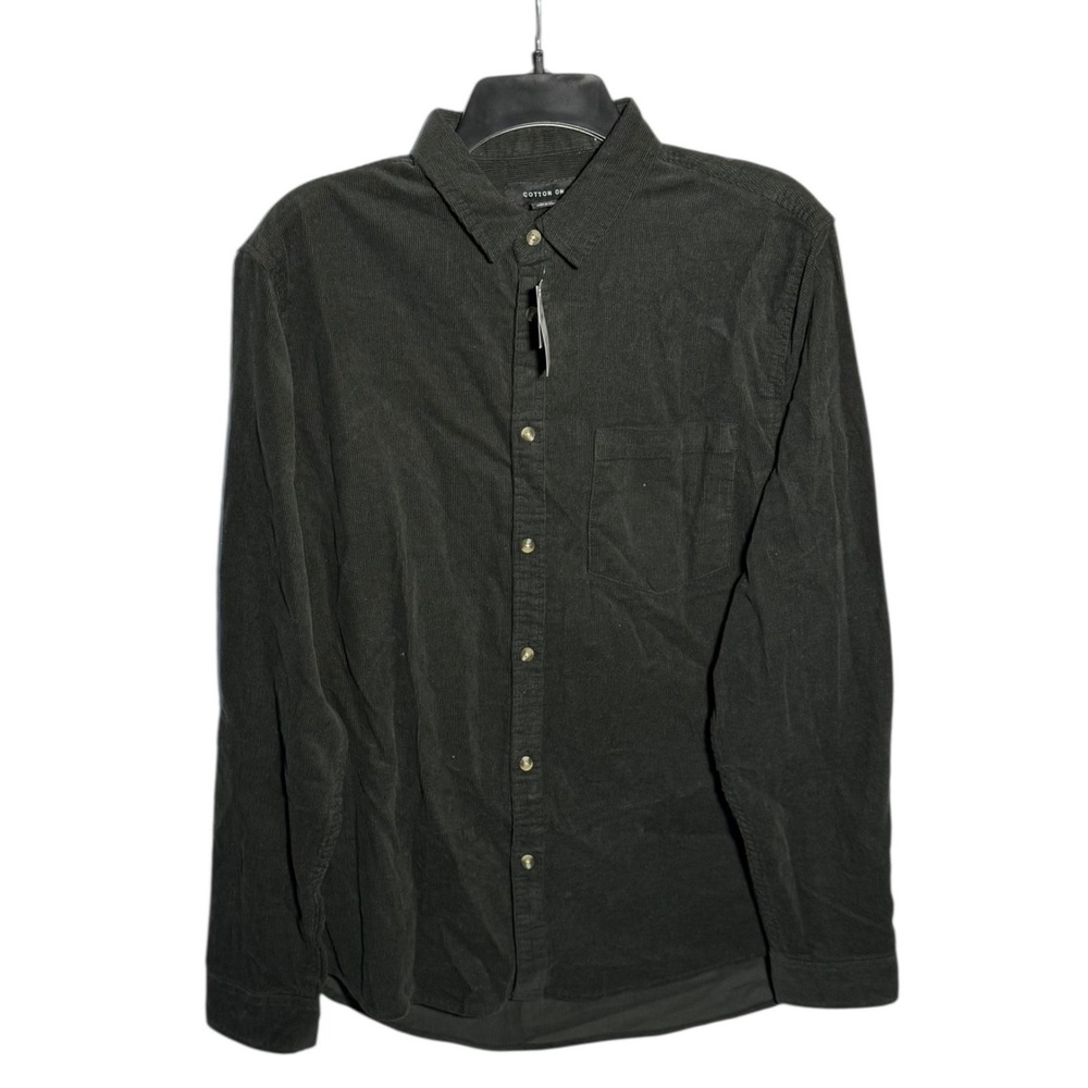 Cotton On  Men's Portland  Long Sleeve Shirt Classic Fit Washed Black Cord sz XL - Picture 2 of 6